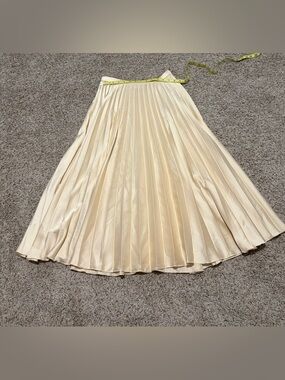 ASOS Pleated Cream Maxi Skirt